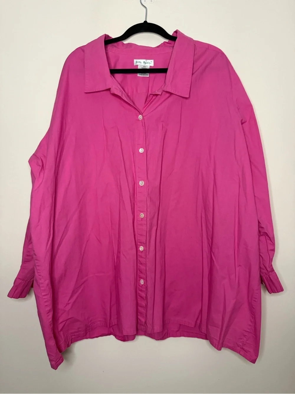 ULLA POPKEN Oversized Barbiecore Pink Preppy Buttondown Shirt